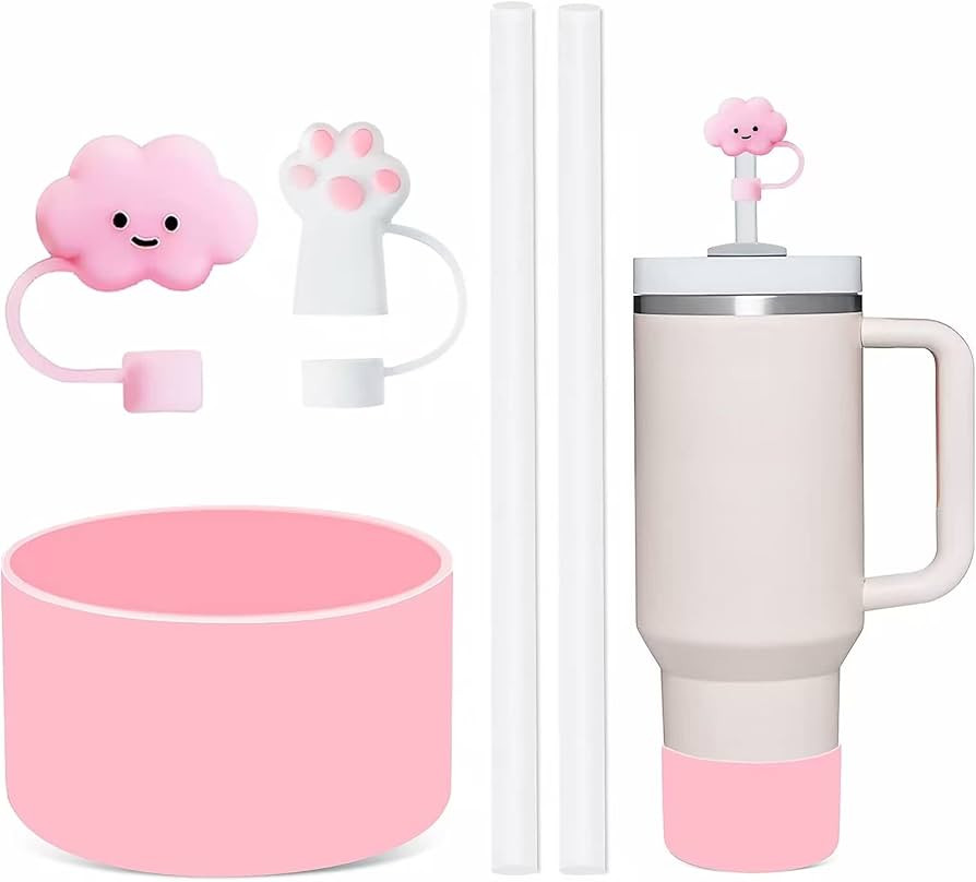 5 PCS for Stanley Cup Accessory,2 Replacement Silicone Straws Clear for Stanley 40 oz 30 oz Cup T... | Amazon (US)