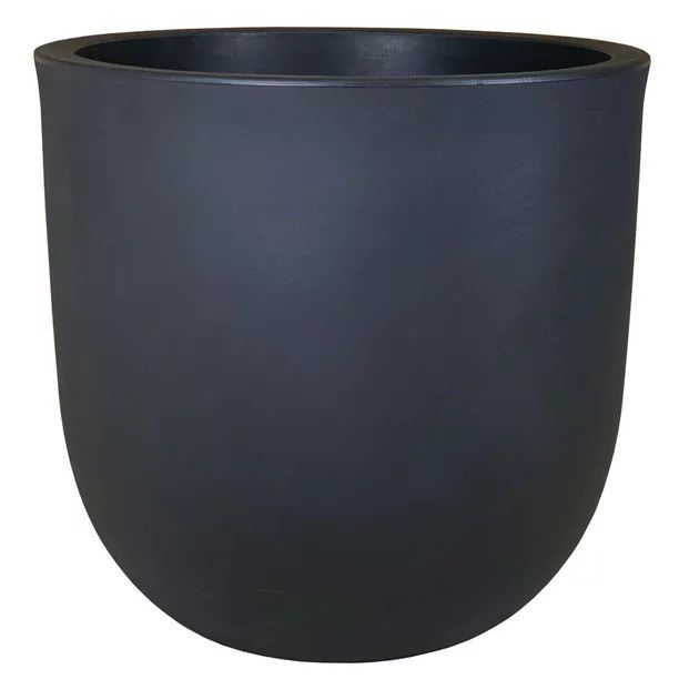 Better Homes & Gardens 18in Mosswood Resin Planter, Matte Black | Walmart (US)