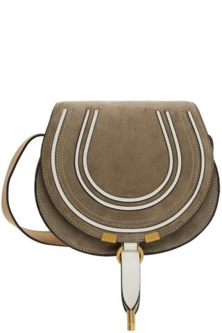 Taupe Small Marcie Saddle Bag | SSENSE