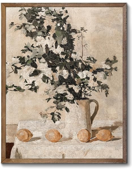 XOCUUI Vintage Wall Art Kitchen, Flowers and Lemons Pictures Painting Botanical Decor, Unframed C... | Amazon (US)