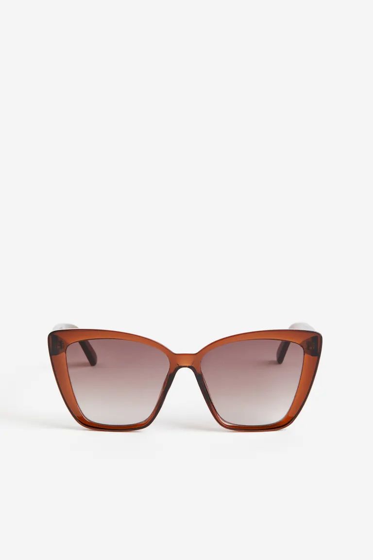Cat-eye Sunglasses - Dark brown - Ladies | H&M US | H&M (US + CA)