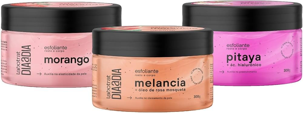 Esfoliante para o Rosto e Corpo LABOTRAT Morango + Melancia + Pitaya 300g | Amazon (BR)