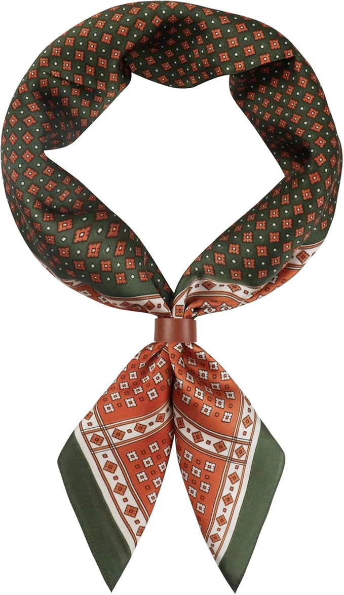 27.5 Inches Square Silk Feeling Neck Scarf for Men Necktie Silk Bandanas Pocket Square Cowboy Sca... | Amazon (US)