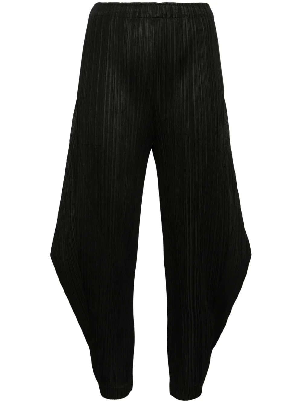 Pleats Please Issey Miyake Tapered Pleated Trousers | Black | FARFETCH UK | Farfetch Global