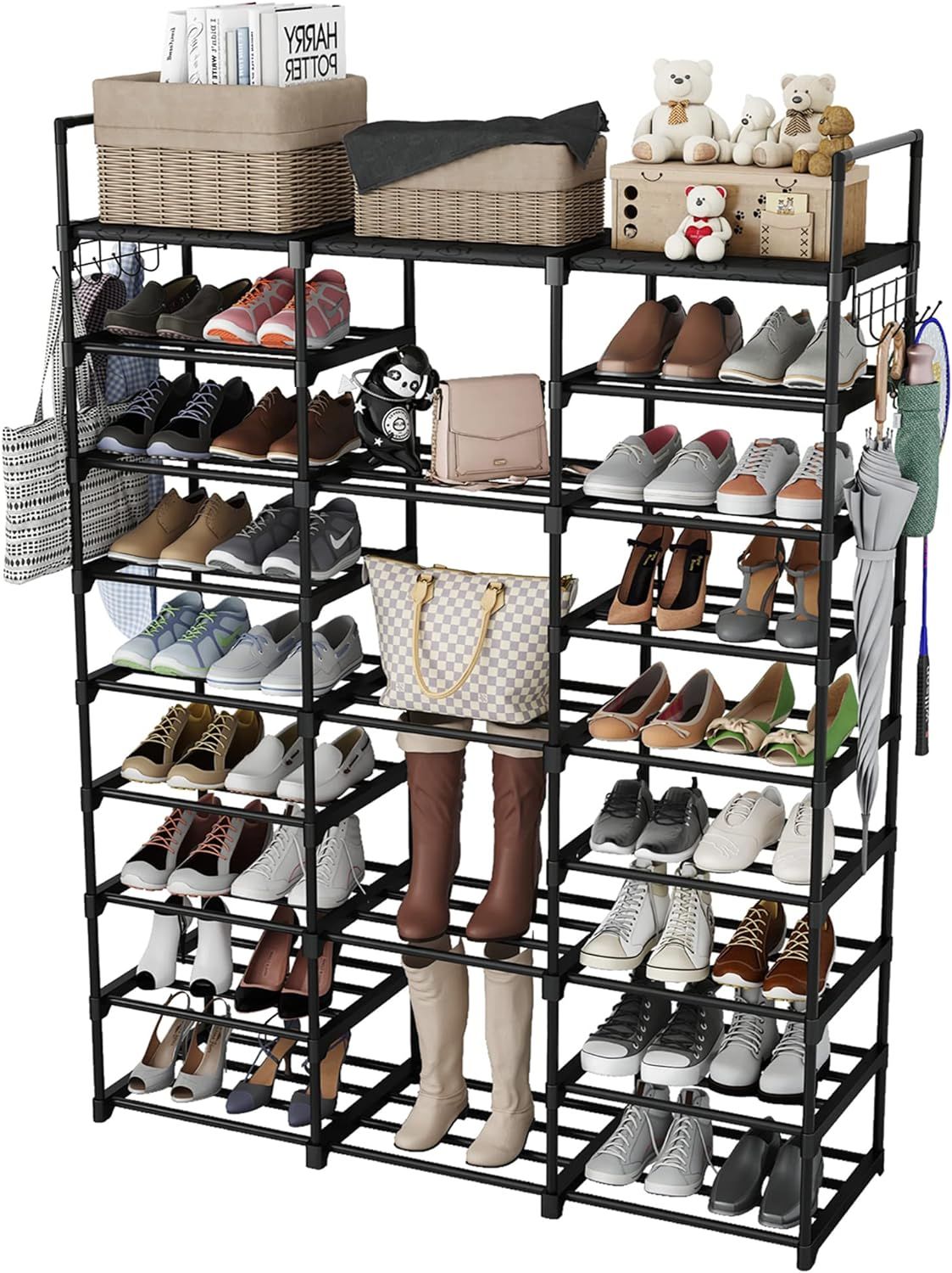 Kottwca Shoe Rack Organizer for Entryway Closet, 9 Tiers Metal Shoe Storage Shelf for 50-55 Pairs... | Amazon (US)