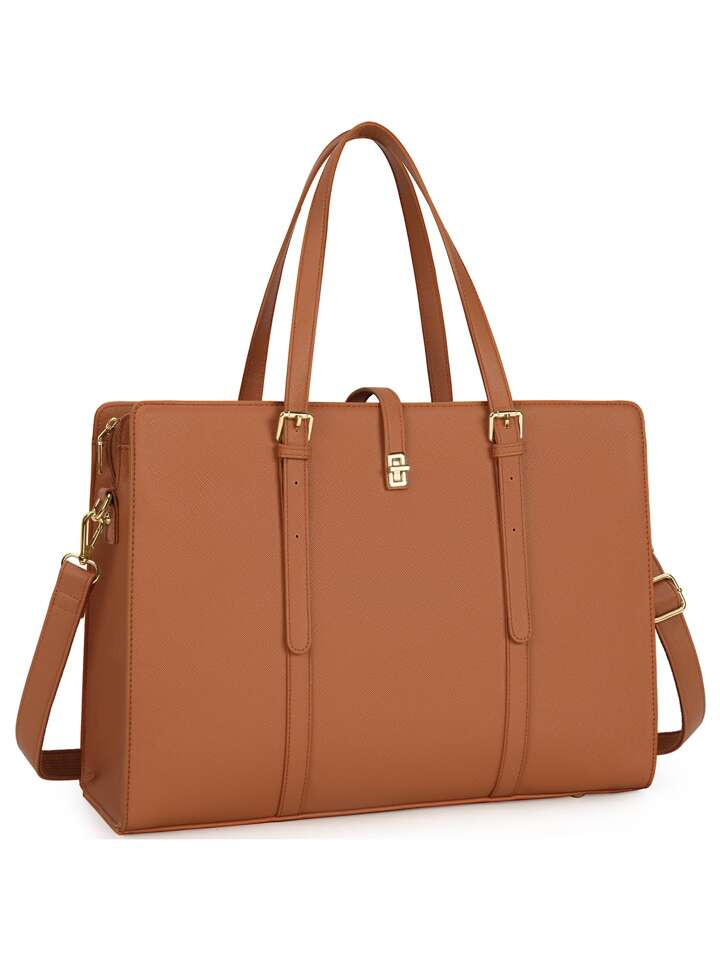 Laptop Bag For Women 15.6 Inch Leather Laptop Tote Bag Waterproof Womens Work Shoulder Bag Profes... | SHEIN