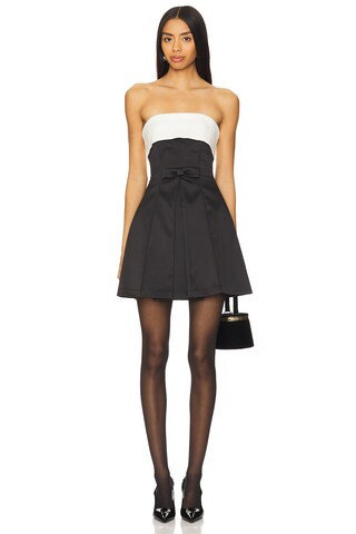 Lovers and Friends Ione Mini Dress in Black & Ivory from Revolve.com | Revolve Clothing (Global)