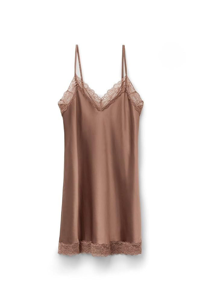 Intimissimi Woman's Silk Slip with Lace Insert Detail | Amazon (US)