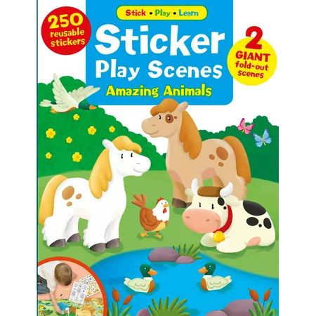Sticker Play Scenes: Amazing Animals : 250 Reusable Stickers, 2 Giant fold-out scenes | Walmart (US)