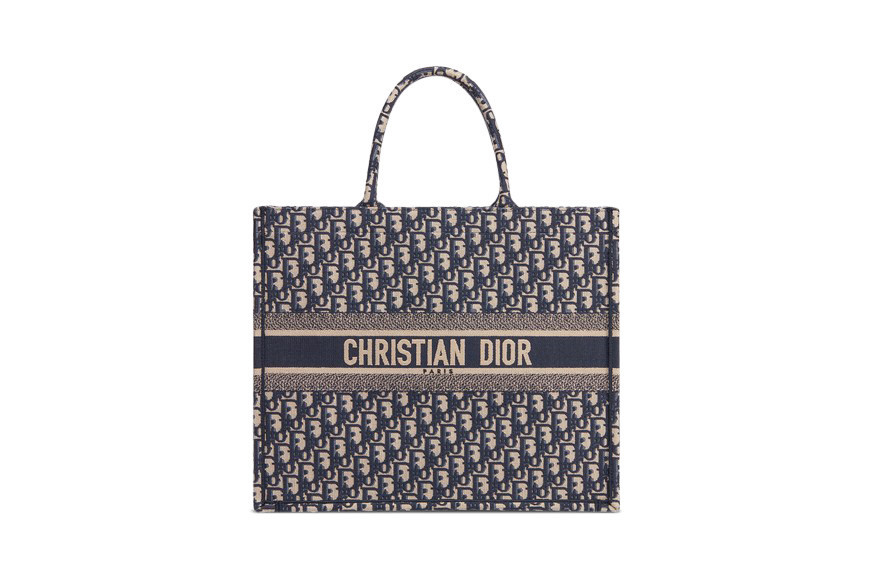 Women's Dior Book Tote Oblique in Navy Blue | StockX