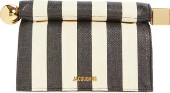 La Pochette Rond Carré Stripe Leather Clutch | Nordstrom