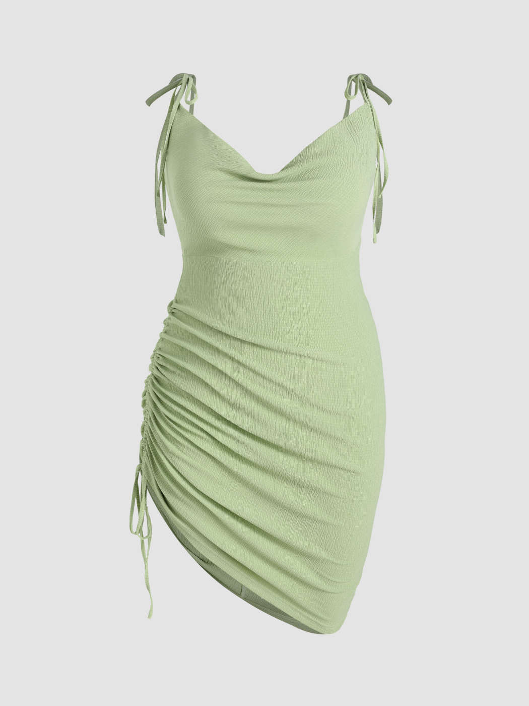 Curve & Plus Solid Texture Ruched Mini Dress | Cider