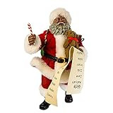 Amazon.com: Kurt Adler 10.5" Fabriche' Black Santa with List and Candy Cane : Home & Kitchen | Amazon (US)