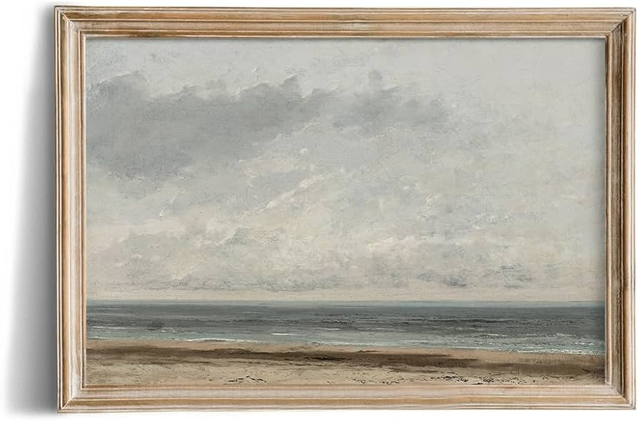 Rustic Farmhouse Wall Art Decor - Unframed Rolled 24x36 Large Sea Muted Canvas - Boho Landscape P... | Amazon (US)