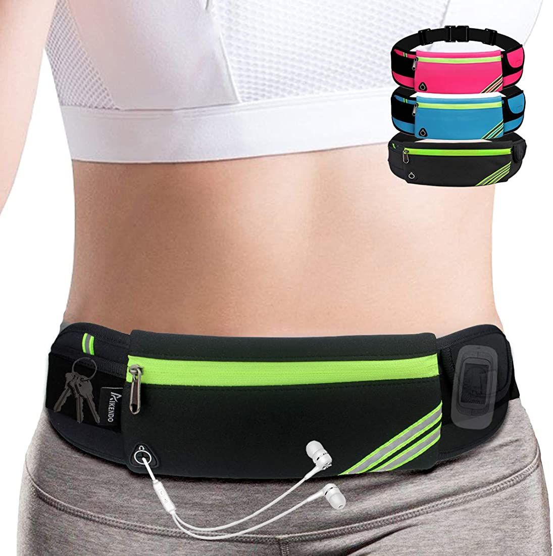 Slim Running Belt Fanny Pack,Waist Pack Bag for Hiking Cycling Workout,Reflective Runners Belt Jo... | Amazon (US)