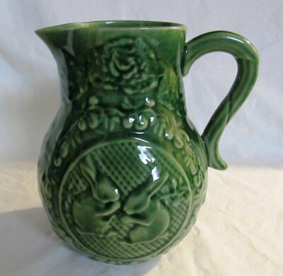 BORDALLO PINNEIRO GREEN RABBIT 7 1/4" PITCHER  | eBay | eBay US
