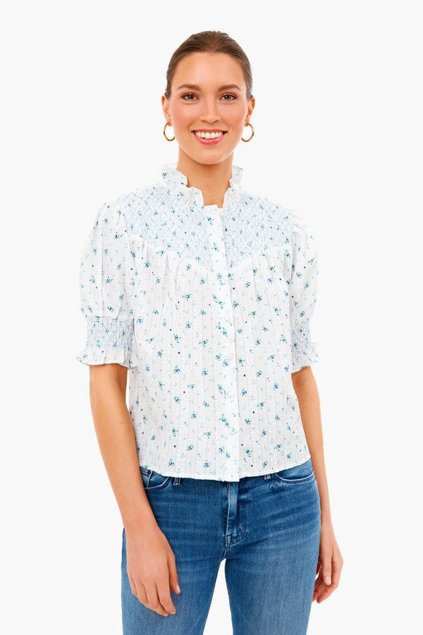 Exclusive Blue Floral Nicole Shirt | Tuckernuck (US)