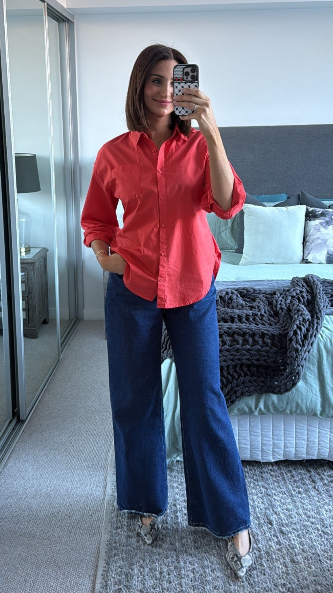Wearing size L in shirt, 12 in jeans and 41 in shoes x 

#LTKFashionMonth #LTKspring #LTKaustralia