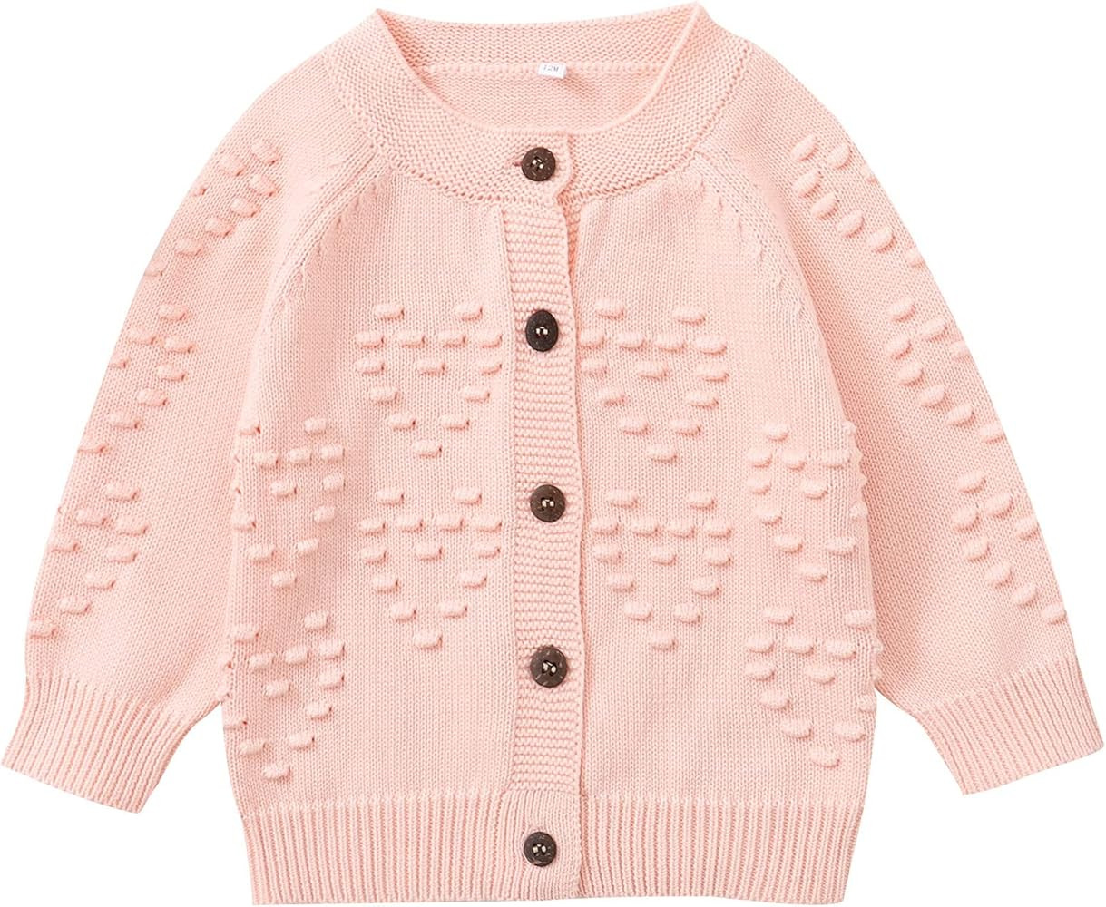 Danna Belle Toddler Baby Girls Long Sleeve Button Down Cardigan Sweater Fall Outfit 1-5Years | Amazon (US)
