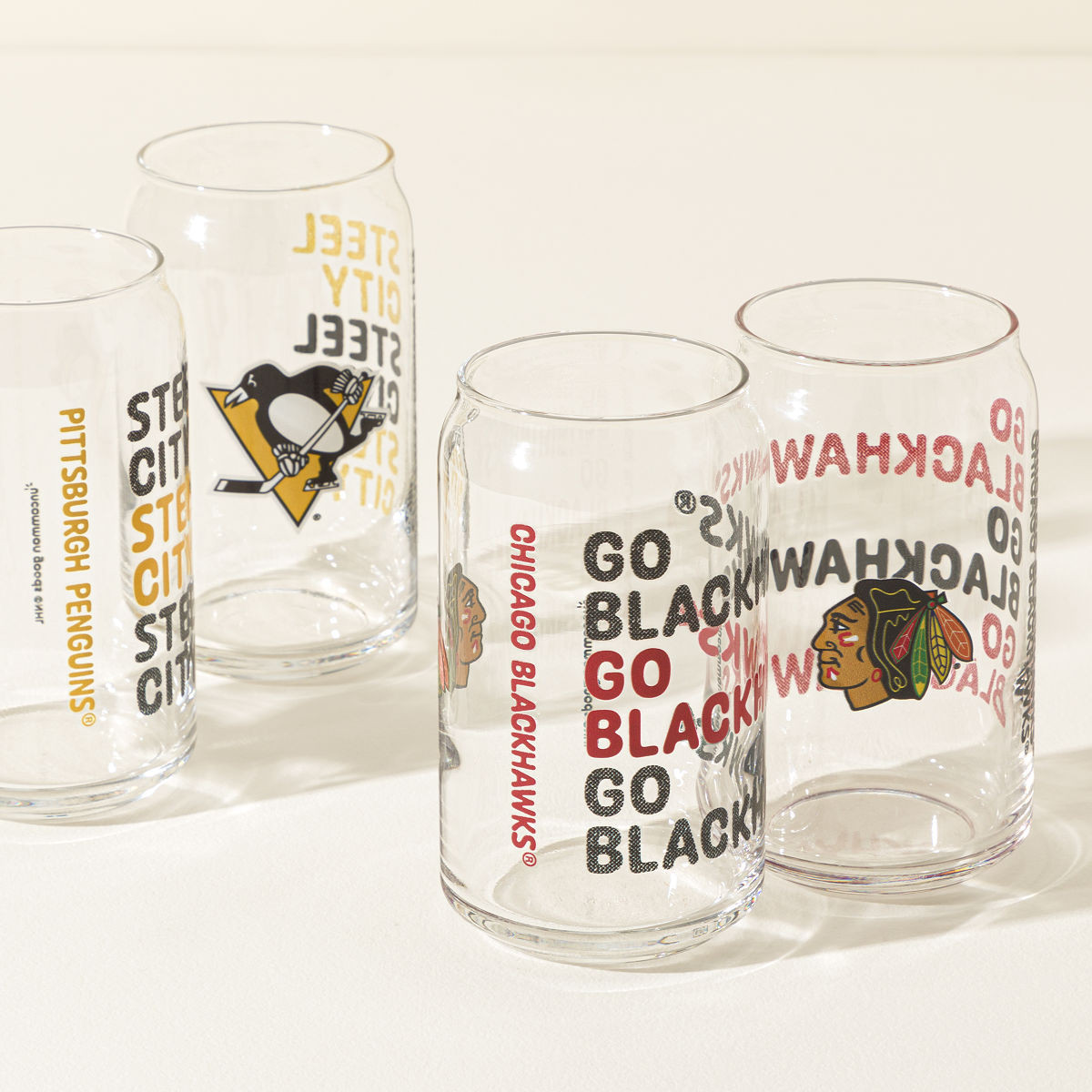 Show Your Spirit! NHL Can-Shaped Glass Set | UncommonGoods
