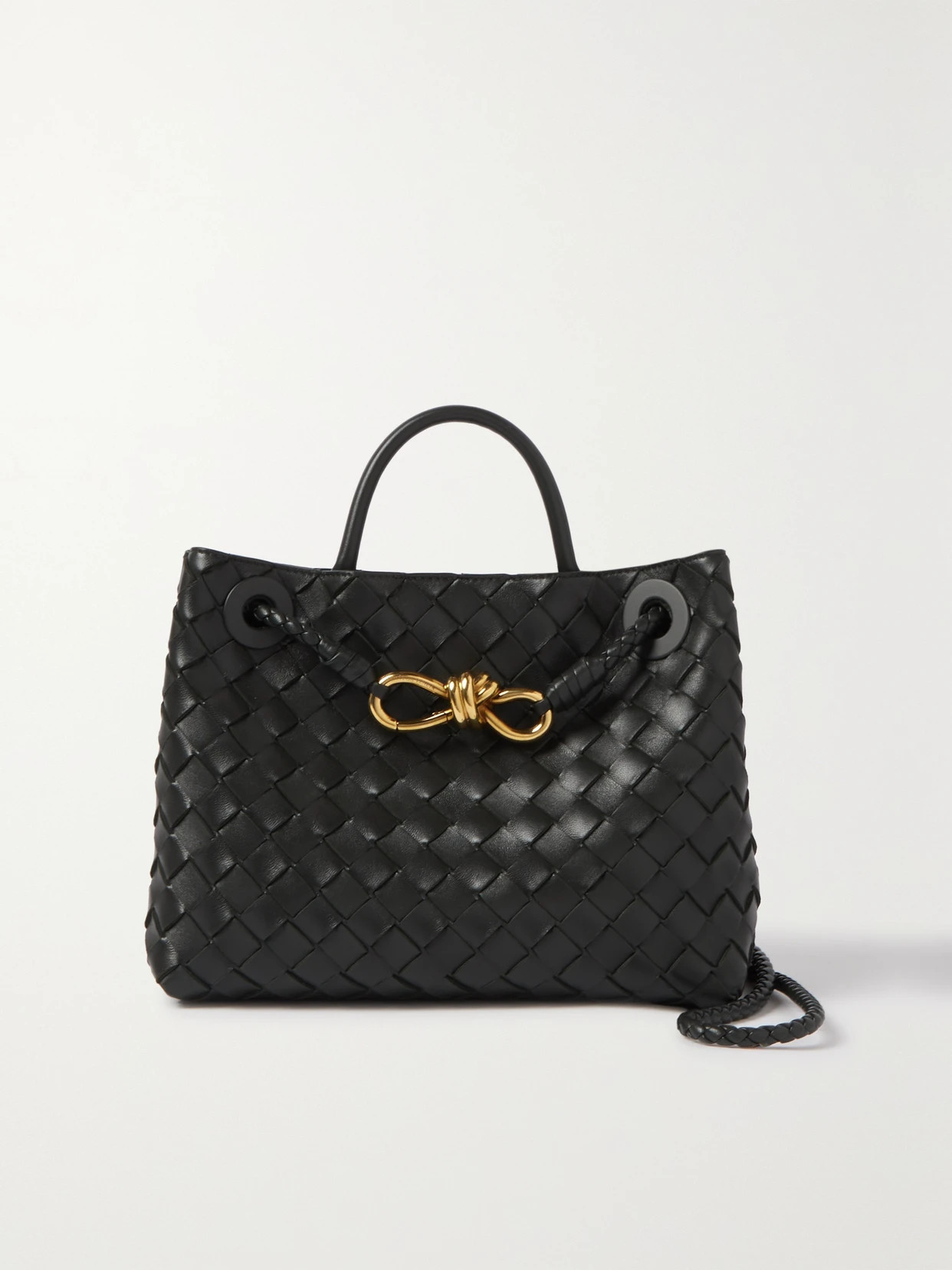 Bottega Veneta - Andiamo Small Intrecciato Leather Tote - Black | NET-A-PORTER (US)