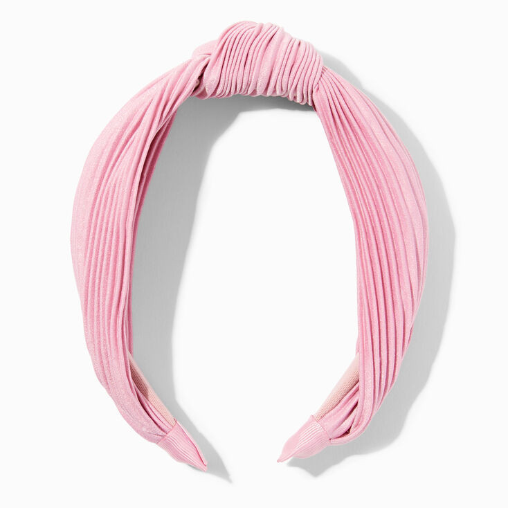 Blush Pink Pleated Knotted Headband | Claire's (US)