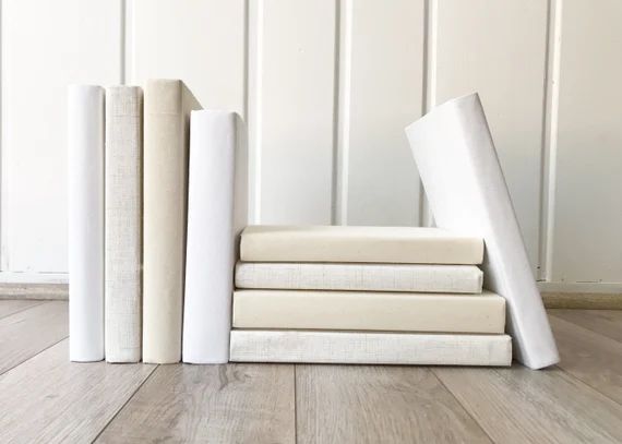 Decorative Books / Shades of White Books / Shelf Decor / Modern Home Decor / Set of 9 | Etsy (CAD)