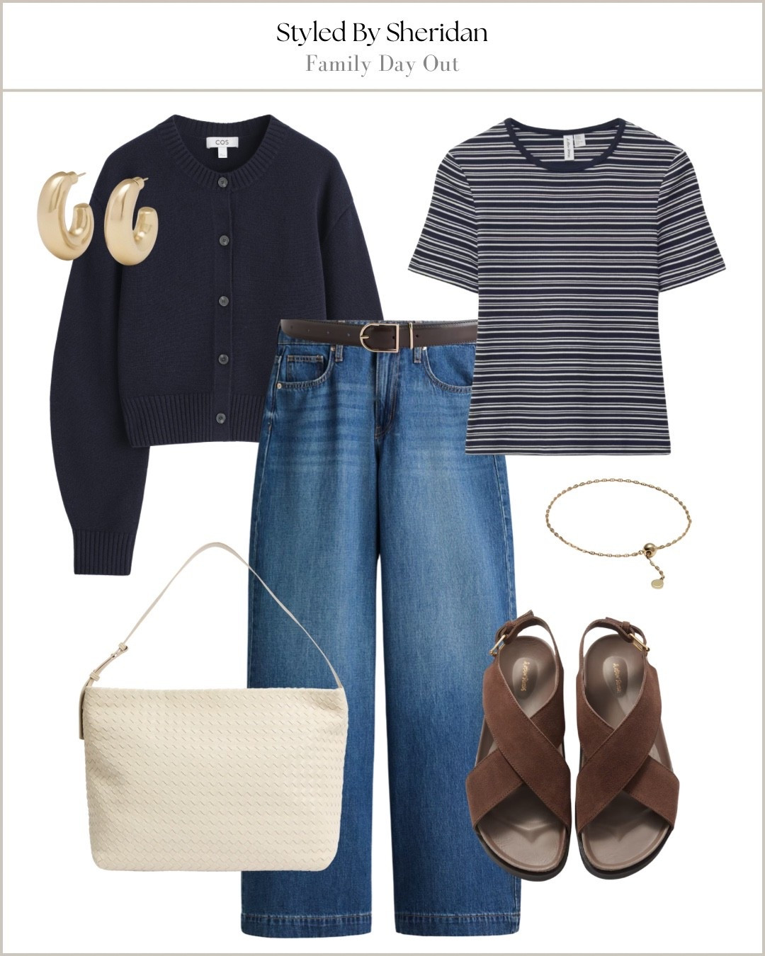 Jeans outfit idea 💡 

Striped top, wide leg jeans, sandals, tote bag, casual look, cardigan, layers 

#LTKshoes #LTKstyletip #LTKbag