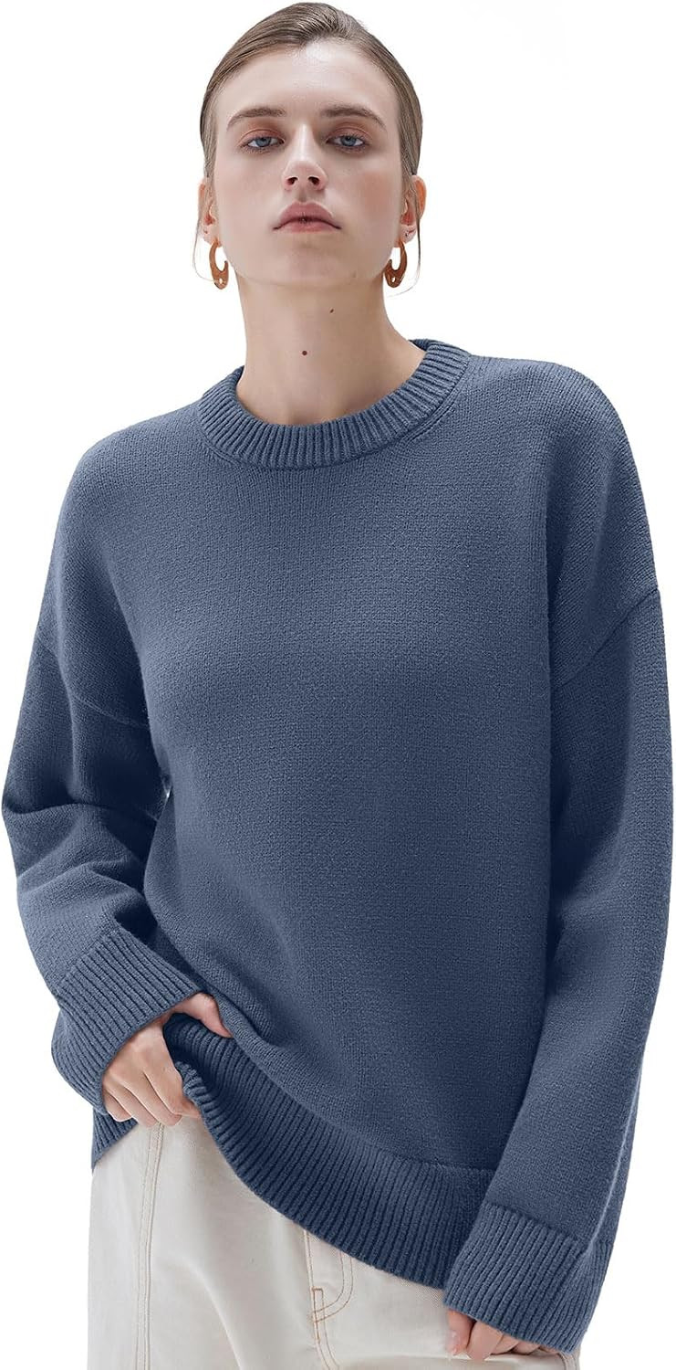 SUUKSESS Women Cashmere Blend Oversized Sweaters Long Sleeve Pullover Tops | Amazon (US)