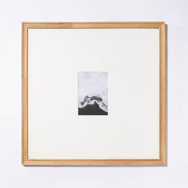 21.24&quot; x 21.24&quot; Matted to 5&quot; x 7&quot; Gallery Frame Natural Wood - Threshold™ designed with Studio ... | Target