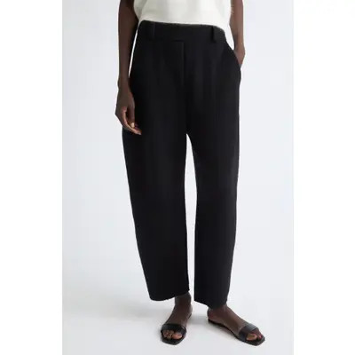 Lisa Yang Barrel Wool & Cashmere Trousers in Black at Nordstrom, Size 34 | Nordstrom