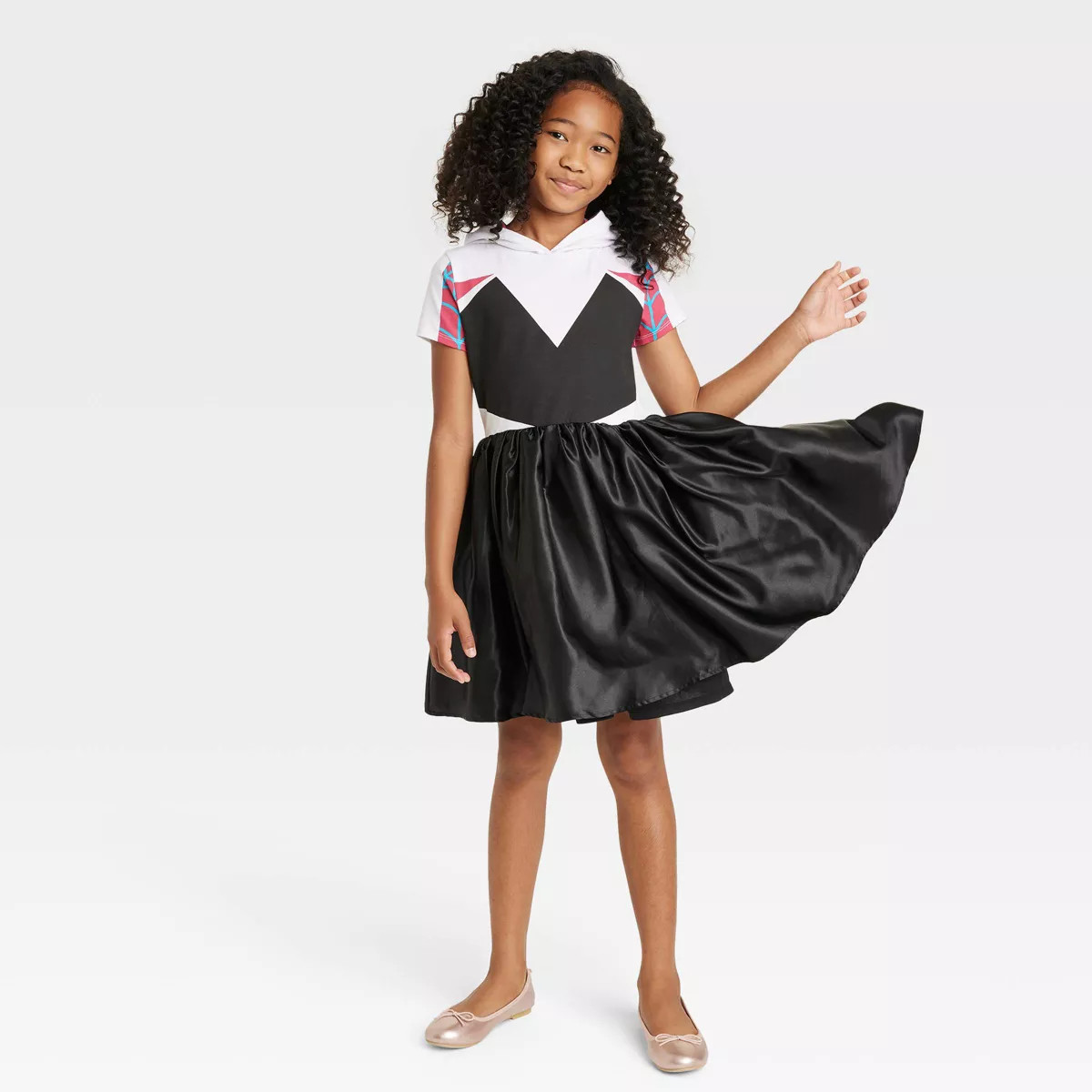 Girls' Marvel Spider-Man Ghost Spider Cosplay Dress - Black/White | Target