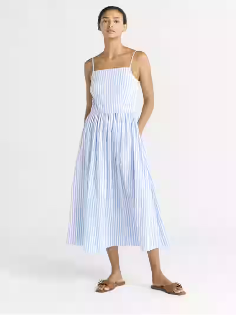 Free Assembly Women's Sleeveless Square Neck Midi Dress, Sizes XS-XXL - Walmart.com | Walmart (US)