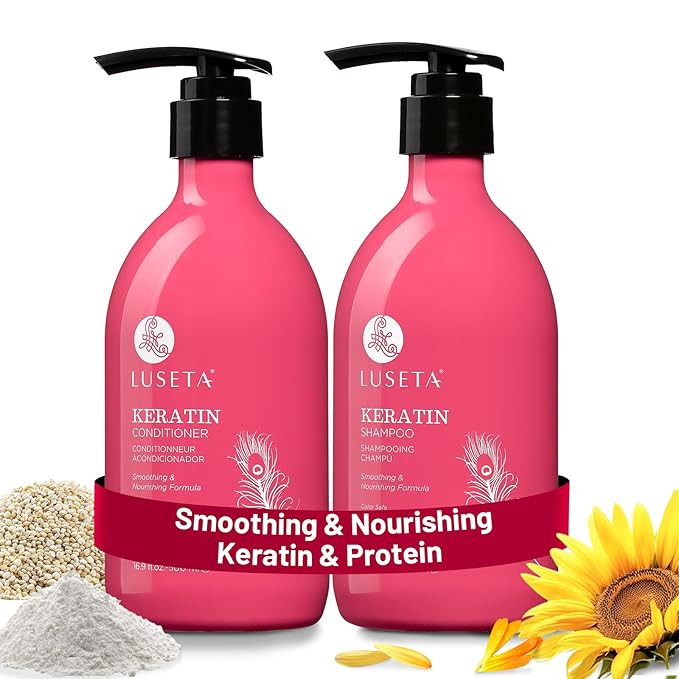 Luseta Keratin Shampoo and Conditioner for Color Treated Damaged & Dry Hair, Keratin Hair Treatme... | Amazon (US)