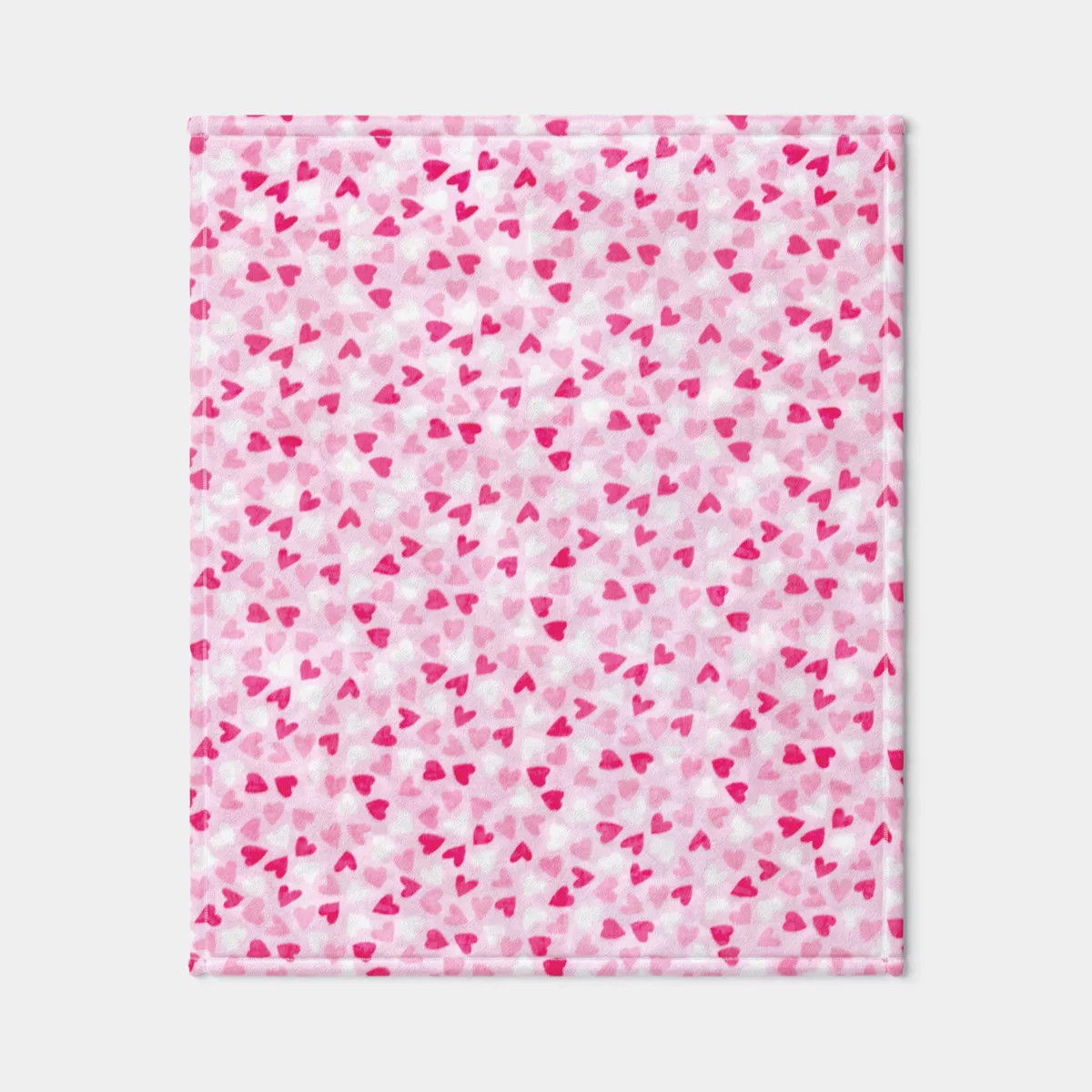 Mini Hearts Printed Plush Throw Pink/Ivory - Room Essentials™ | Target