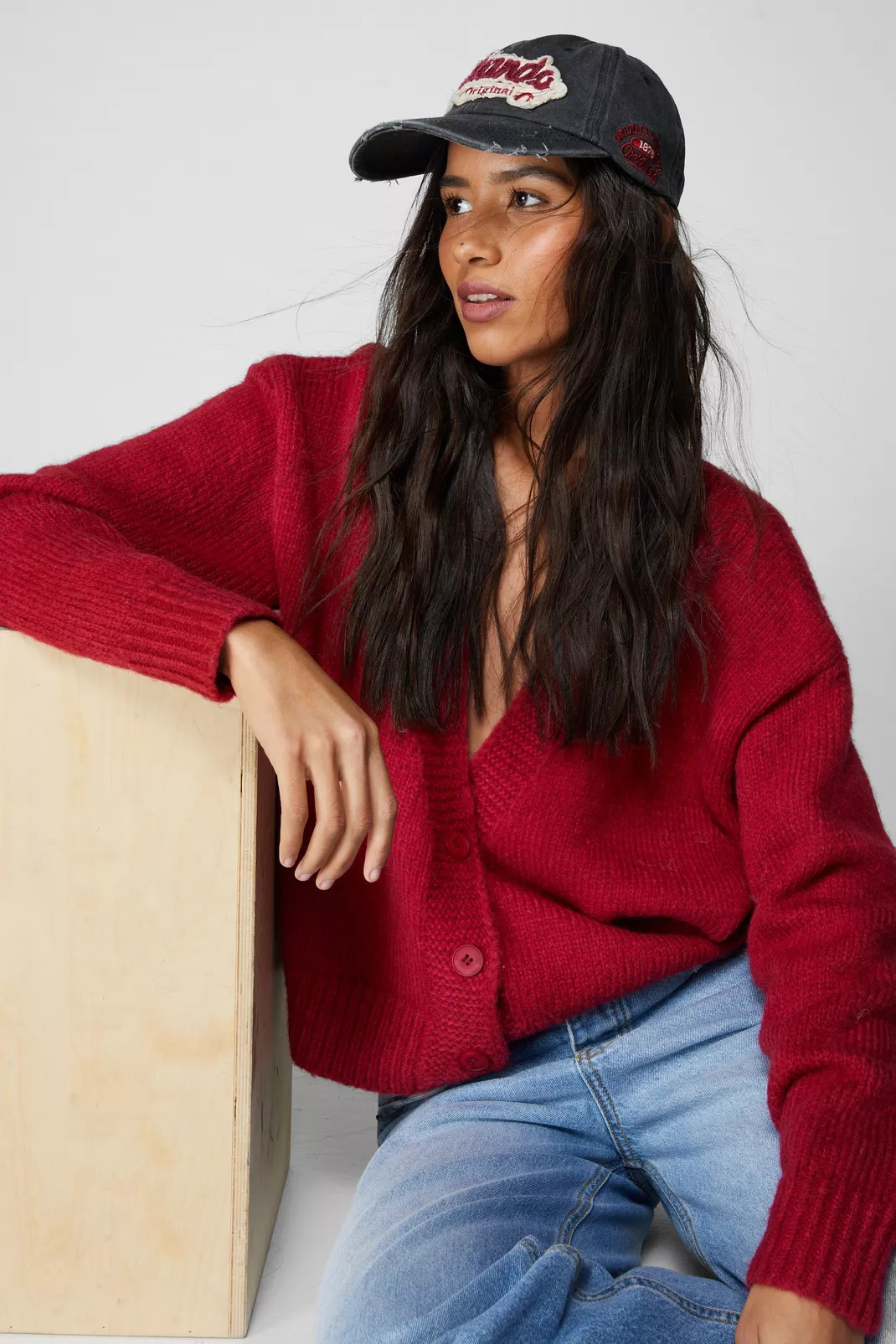 Oversized Brushed Knit Cropped Cardigan | Nasty Gal US