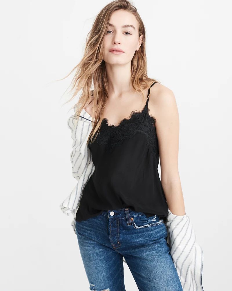 Lace-Trim Cami | Abercrombie & Fitch US & UK