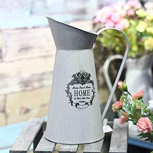 LANTWOO Rustic Style Metal Pitcher Flower Vase Primitive Jug for Wedding Home Decoration | Amazon (US)