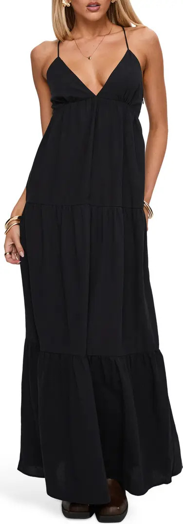 Chelsea Tiered Lace-Up Back Maxi Dress | Nordstrom