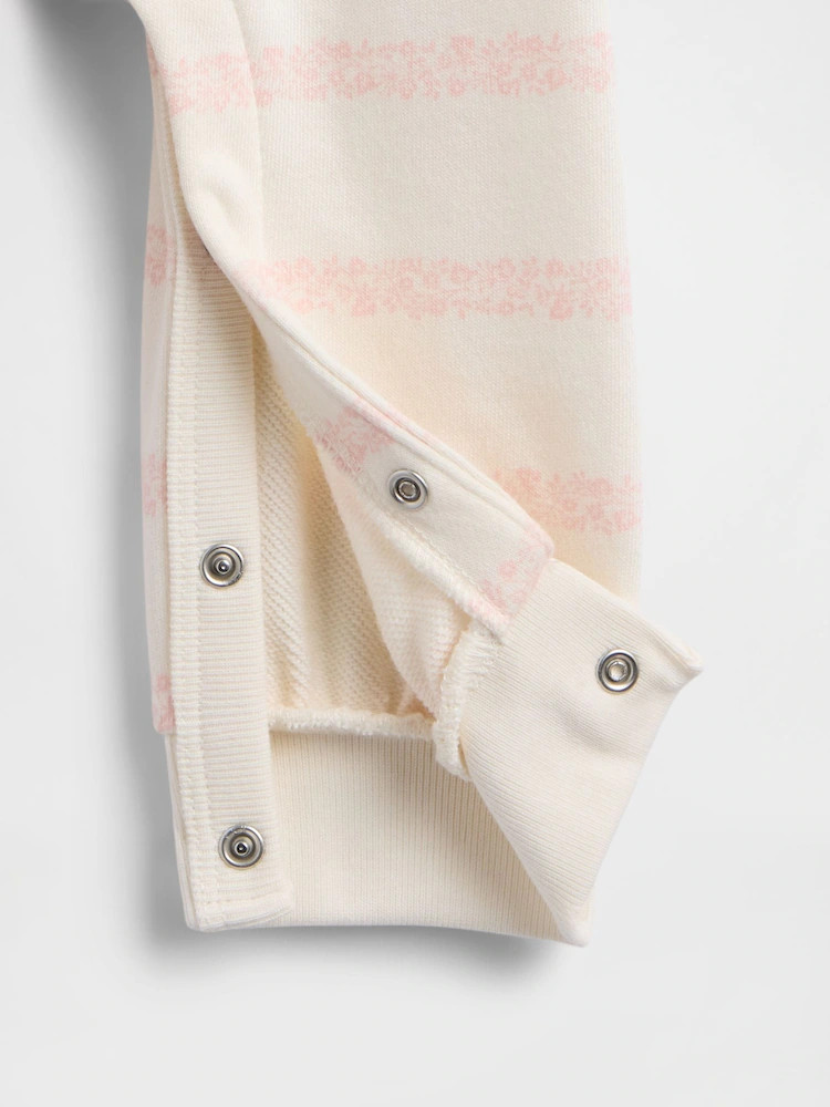 Gap Cream Vintage Soft Varsity Bear Logo Sleepsuit 1 Piece (0-24mths) | Next EU