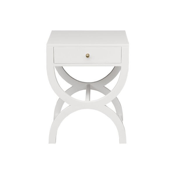 Matte White Lacquer Side Table | Bellacor