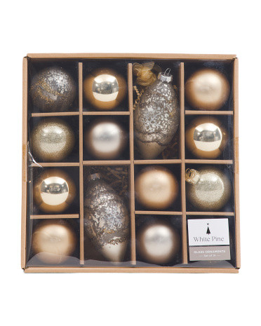 14pk Mixed Glass Ornaments | TJ Maxx