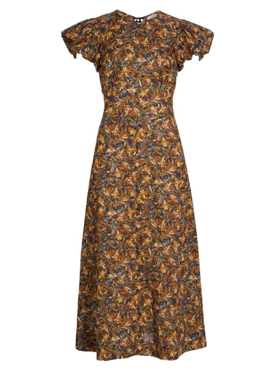 Rhodia Floral Cotton Midi-Dress | Saks Fifth Avenue