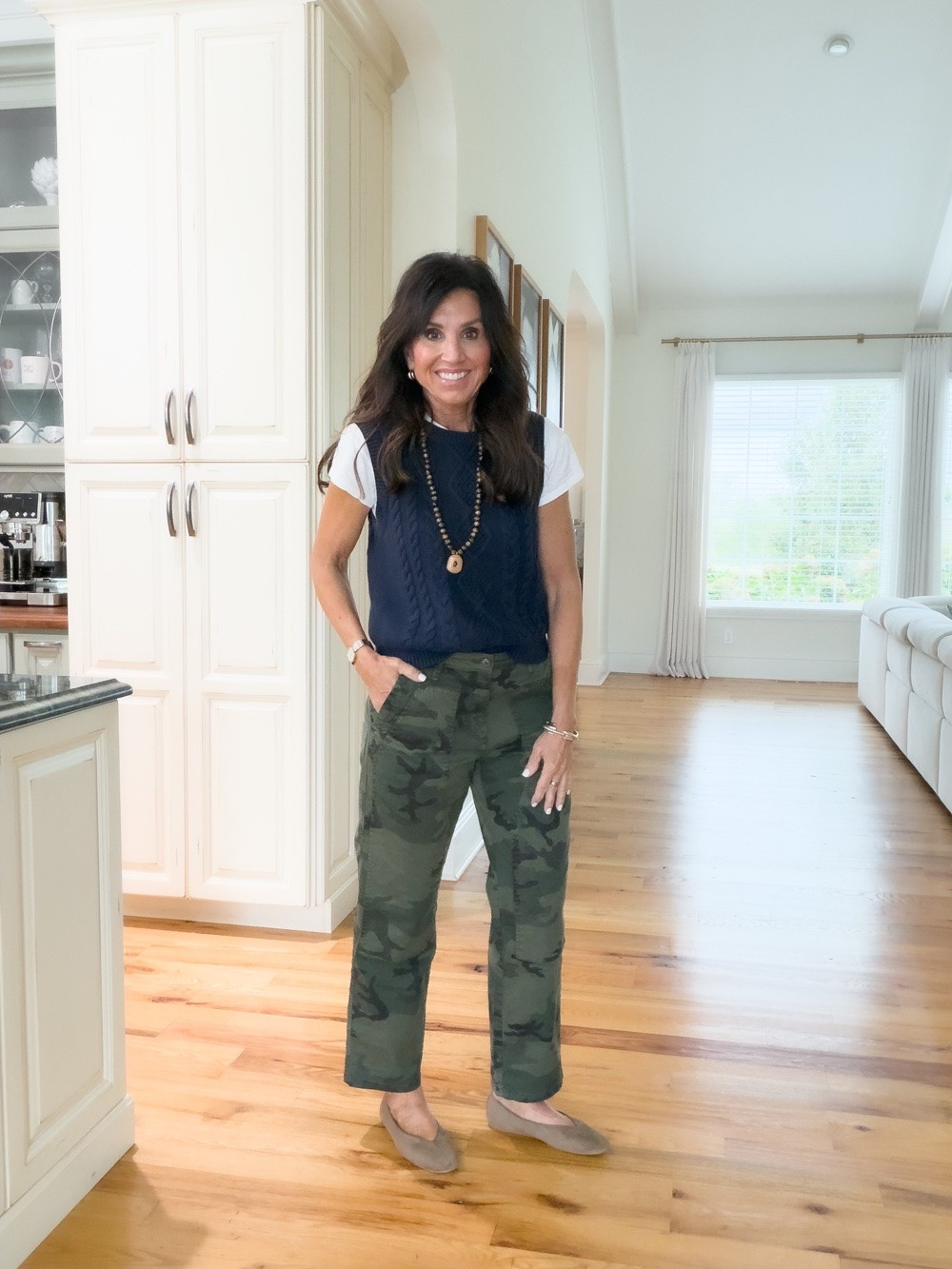 Styling camo pants for fall 
Vest - small
Tee - small 
Camo pants - 27