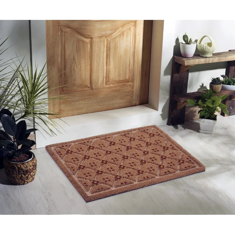 Better Homes & Gardens Coir Doormat, 20 in x 30 in, Ogee Floral Pattern, Skid-Resistant Backing | Walmart (US)
