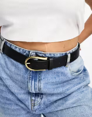 ASOS DESIGN Curve – Taillen- und Hüftgürtel für Jeans mit Schnalle in Halbmondform  | ASOS | ASOS (Global)