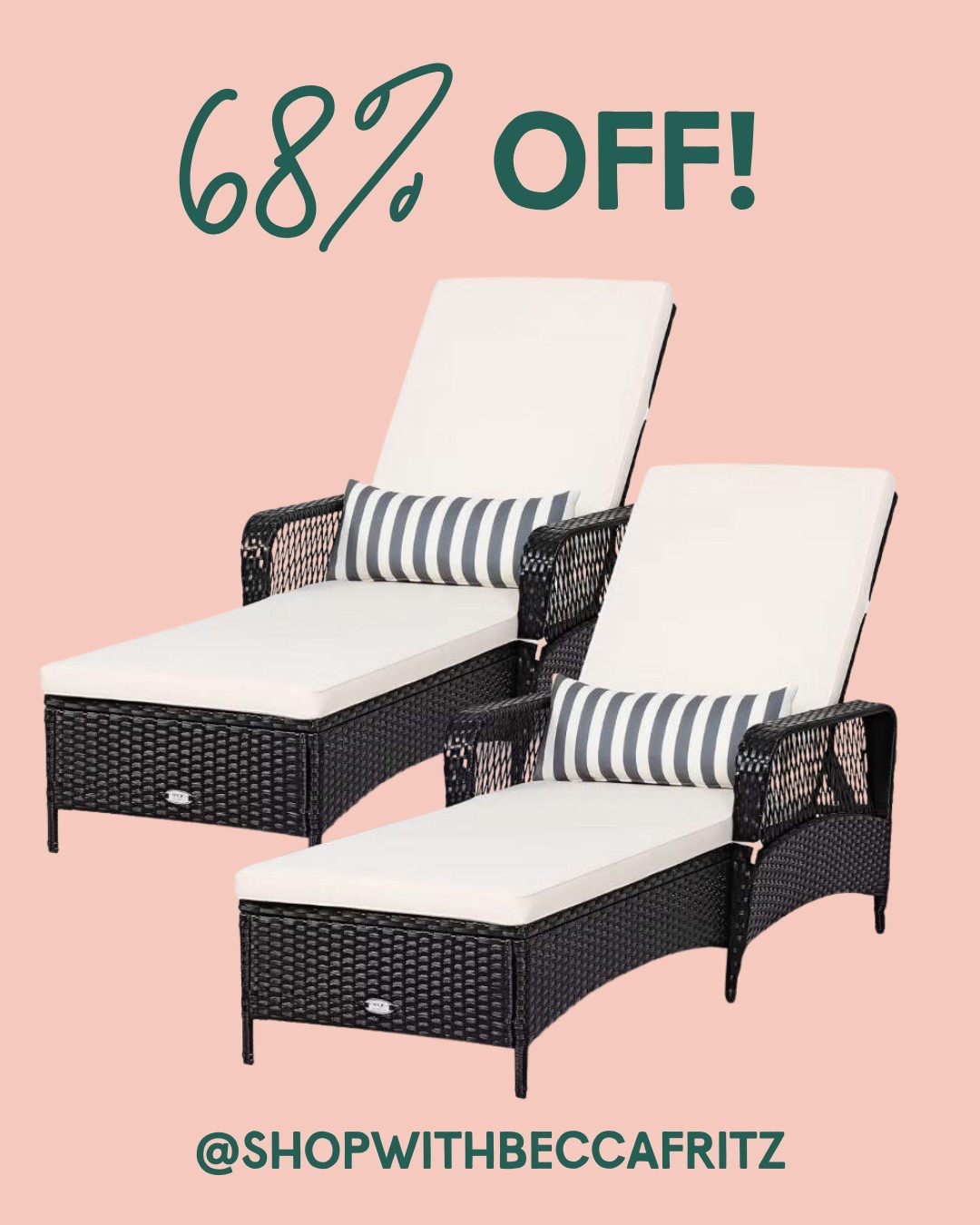 🖤 68% OFF Patio Perfection!
These chic outdoor lounge chairs are giving luxury resort vibes for a fraction of the price! 😍 You get TWO loungers, plush cushions, and striped lumbar pillows...all for 68% OFF and YES, they ship FREE! 🙌🏻

Perfect for summer sunning, book reading, or backyard napping. These won’t last long!

🔗 Linked in my LTK…RUN, don’t stroll!
#LTKSaleAlert #LTKOutdoorLiving #LTKSummerFinds #LTKHome #BackyardGoals #LTKPatioStyle #DealOfTheDay #shopwithme @shop.LTK

#LTKHome