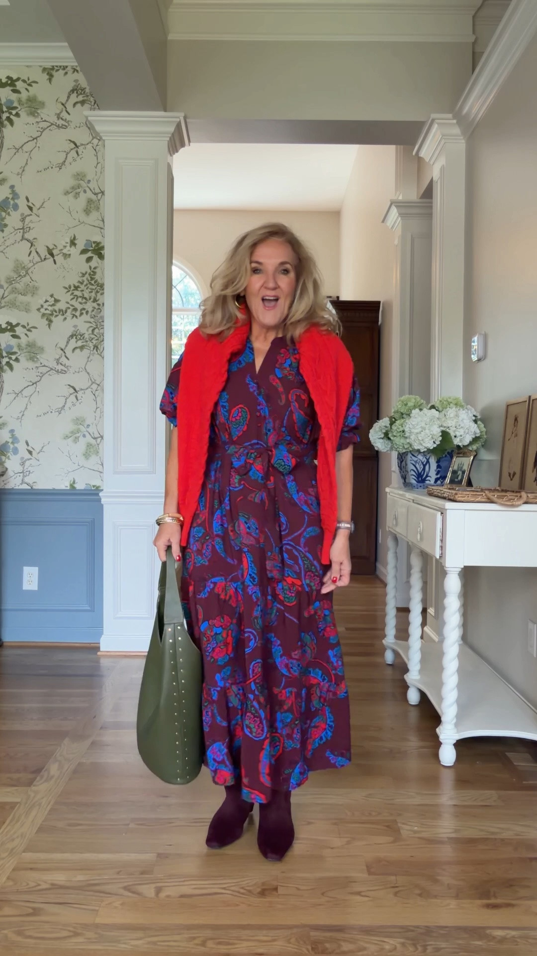 New Walmart! 
Wearing a medium 
Boots I stayed true to size 

Fall dress teacher outfit business casual red cardigan

#LTKOver40 #LTKootd #LTKWorkwear