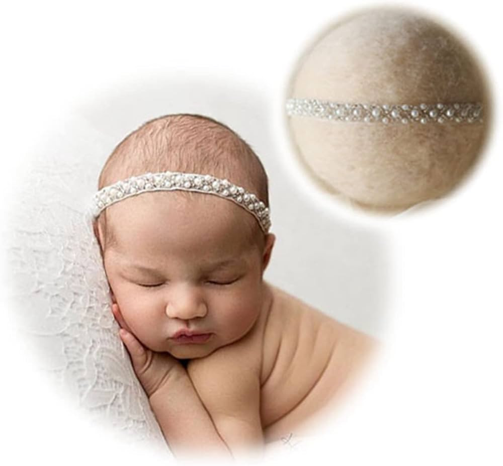 Newborn Photography Props Pearl Headband Baby Photoshoots Posing Photo Tieback Hair Accessories (... | Amazon (US)