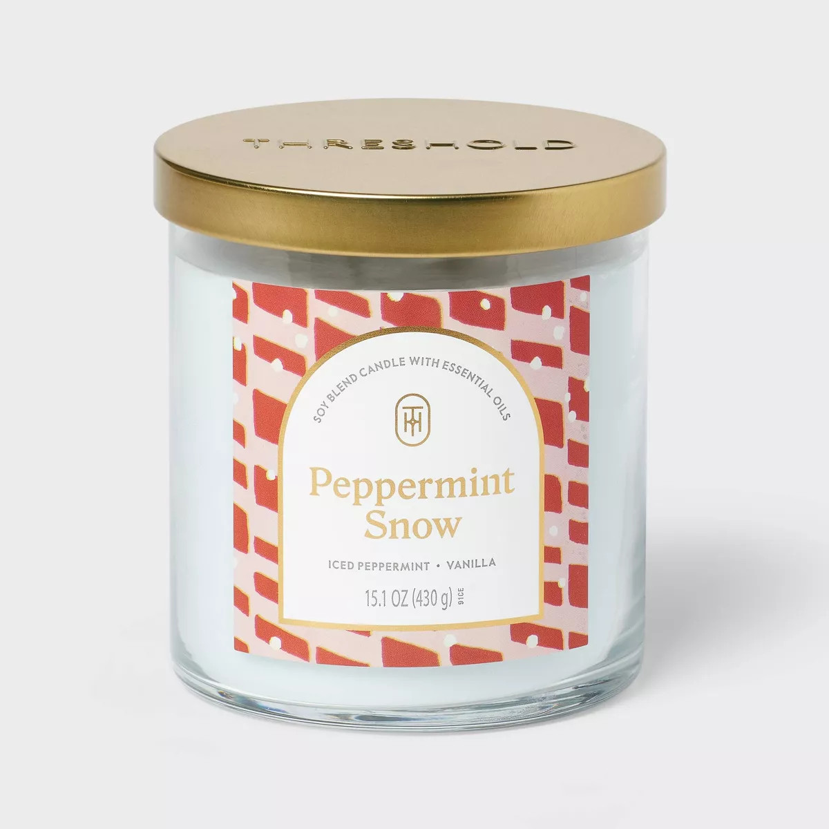 2-Wick Lidded Glass Peppermint Snow Jar Candle 15.1oz - Threshold™ | Target